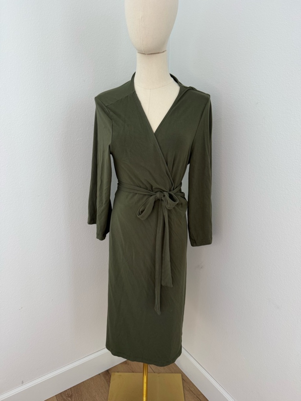 Caden Lane Olive Maternity Wrap Robe with Self Tie - One Size